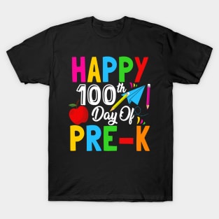 Happy 100th Day Of Pre-K, School Celebration Student Teacher T-Shirt